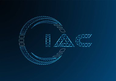 IAC düşük poli harfli logo vektör tasarımı. IAC düşük polyester logo tasarımı. Düşük polyester logo.