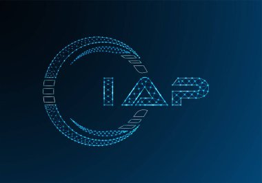 IAP düşük poli harfli logo vektör tasarımı. IAP alt poli logo tasarımı. Düşük polyester logo.