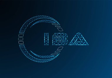 IBA düşük poli harfli logo vektör tasarımı. IBA düşük polyester logo tasarımı. Düşük polyester logo.