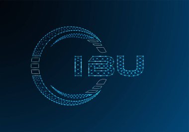 IBU düşük poli harfli logo vektör tasarımı. IBU düşük polyester logo tasarımı. Düşük polyester logo.