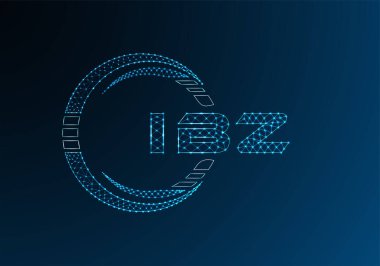 IBZ düşük poli harfli logo vektör tasarımı. IBZ düşük polyester logo tasarımı. Düşük polyester logo.