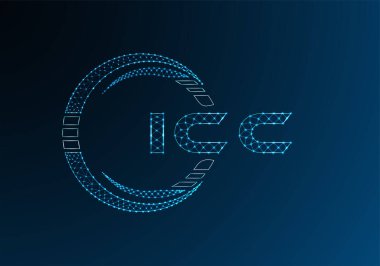 ICC düşük poli harfli logo vektör tasarımı. ICC düşük poli logo tasarımı. Düşük polyester logo.