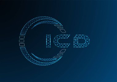 ICD düşük poli harfli logo vektör tasarımı. ICD düşük polyester logo tasarımı. Düşük polyester logo.