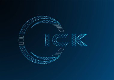 ICK düşük poli harfli logo vektör tasarımı. ICK düşük poli logo tasarımı. Düşük polyester logo.