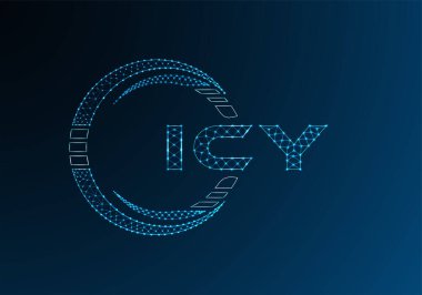 ICY düşük poli harfli logo vektör tasarımı. ICY düşük polyester logo tasarımı. Düşük polyester logo.