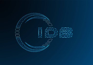 IDB düşük poli harfli logo vektör tasarımı. IDB düşük poli logo tasarımı. Düşük polyester logo.