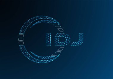 IDJ düşük poli harfli logo vektör tasarımı. IDJ düşük poli logo tasarımı. Düşük polyester logo.