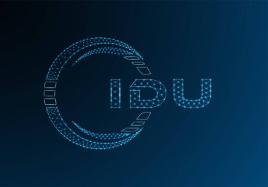 IDU düşük poli harfli logo vektör tasarımı. IDU düşük poli logo tasarımı. Düşük polyester logo.