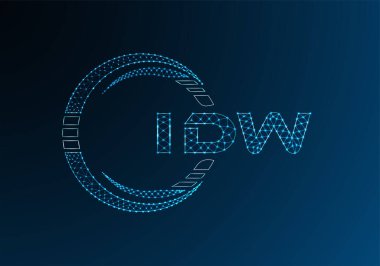 IDW düşük poli harfli logo vektör tasarımı. IDW düşük poli logo tasarımı. Düşük polyester logo.