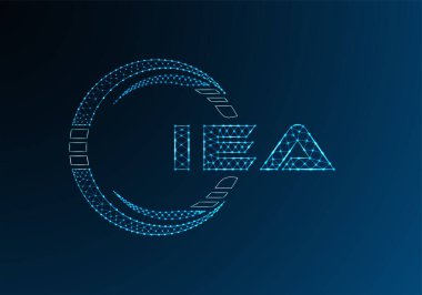 IEA düşük poli harfli logo vektör tasarımı. IEA düşük polyester logo tasarımı. Düşük polyester logo.