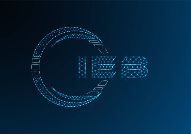 IEB düşük poli harfli logo vektör tasarımı. IEB düşük poli logo tasarımı. Düşük polyester logo.