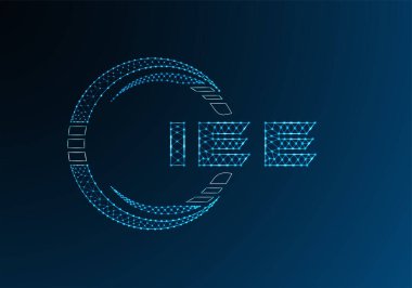 IEE düşük poli harfli logo vektör tasarımı. IEE düşük polyester logo tasarımı. Düşük polyester logo.