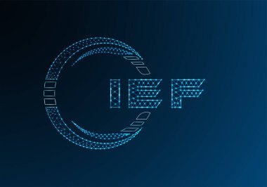 IEF düşük poli harfli logo vektör tasarımı. IEF düşük polyester logo tasarımı. Düşük polyester logo.