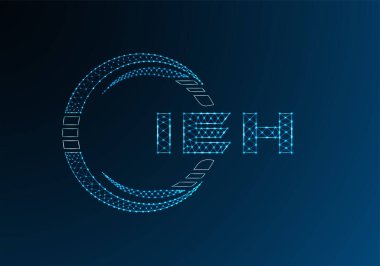 IEH düşük poli harfli logo vektör tasarımı. IEH düşük poli logo tasarımı. Düşük polyester logo.