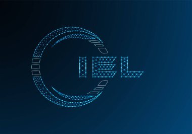 IEL düşük poli harfli logo vektör tasarımı. IEL düşük poli logo tasarımı. Düşük polyester logo.