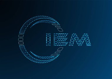 IEM düşük poli harfli logo vektör tasarımı. IEM düşük polyester logo tasarımı. Düşük polyester logo.
