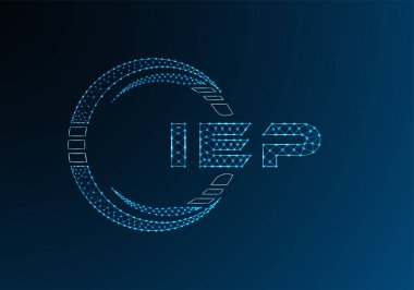 IEP düşük poli harfli logo vektör tasarımı. IEP düşük polyester logo tasarımı. Düşük polyester logo.