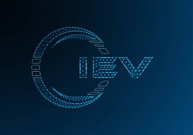 IEV düşük poli harfli logo vektör tasarımı. IEV düşük polyester logo tasarımı. Düşük polyester logo.