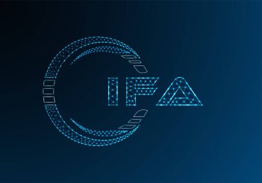 IFA düşük poli harfli logo vektör tasarımı. IFA alt poli logo tasarımı. Düşük polyester logo.