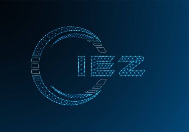 IEZ düşük poli harfli logo vektör tasarımı. IEZ düşük poli logo tasarımı. Düşük polyester logo.