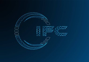 IFC düşük poli harfli logo vektör tasarımı. IFC düşük polyester logo tasarımı. Düşük polyester logo.