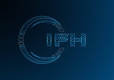 IFH düşük poli harfli logo vektör tasarımı. IFH düşük poli logo tasarımı. Düşük polyester logo.