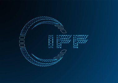 IFF düşük poli harfli logo vektör tasarımı. IFF düşük polyester logo tasarımı. Düşük polyester logo.