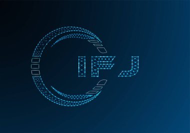 IFJ düşük poli harfli logo vektör tasarımı. IFJ düşük polyester logo tasarımı. Düşük polyester logo.