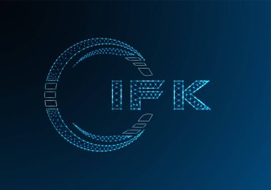 IFK düşük poli harfli logo vektör tasarımı. IFK düşük poli logo tasarımı. Düşük polyester logo.