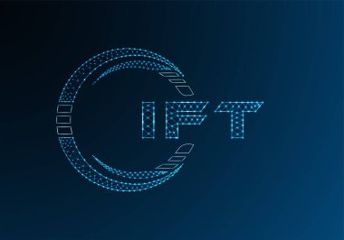 IFT düşük poli harfli logo vektör tasarımı. IFT düşük polyester logo tasarımı. Düşük polyester logo.