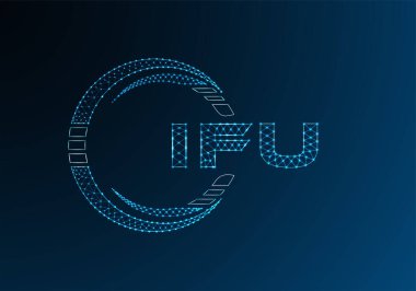 IFU düşük poli harfli logo vektör tasarımı. IFU düşük polyester logo tasarımı. Düşük polyester logo.