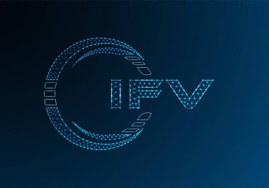 IFV düşük poli harfli logo vektör tasarımı. IFV düşük polyester logo tasarımı. Düşük polyester logo.