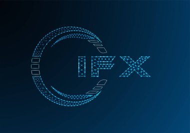 IFX düşük poli harfli logo vektör tasarımı. IFX düşük poli logo tasarımı. Düşük polyester logo.