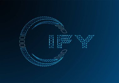 IFY düşük poli harfli logo vektör tasarımı. IFY düşük poli logo tasarımı. Düşük polyester logo.