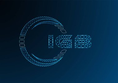 IGB düşük poli harfli logo vektör tasarımı. IGB düşük polyester logo tasarımı. Düşük polyester logo.