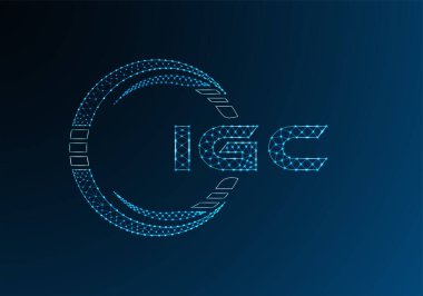 IGC düşük poli harfli logo vektör tasarımı. IGC alt poli logo tasarımı. Düşük polyester logo.