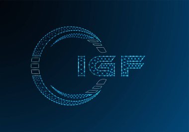 IGF düşük poli harfli logo vektör tasarımı. IGF düşük poli logo tasarımı. Düşük polyester logo.