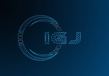 IGJ düşük poli harfli logo vektör tasarımı. IGJ düşük poli logo tasarımı. Düşük polyester logo.