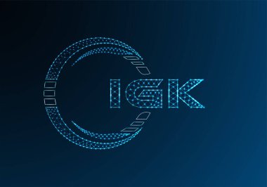 IGK düşük poli harfli logo vektör tasarımı. IGK düşük poli logo tasarımı. Düşük polyester logo.