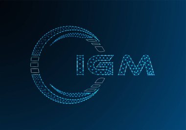 IGM düşük poli harfli logo vektör tasarımı. IGM düşük poli logo tasarımı. Düşük polyester logo.