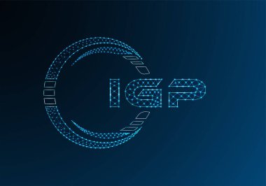 IGP düşük poli harfli logo vektör tasarımı. IGP düşük poli logo tasarımı. Düşük polyester logo.