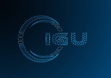 IGU düşük poli harfli logo vektör tasarımı. IGU düşük polyester logo tasarımı. Düşük polyester logo.