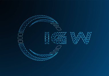 IGW düşük poli harfli logo vektör tasarımı. IGW düşük polyester logo tasarımı. Düşük polyester logo.