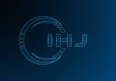 IHJ düşük poli harfli logo vektör tasarımı. IHJ düşük poli logo tasarımı. Düşük polyester logo.