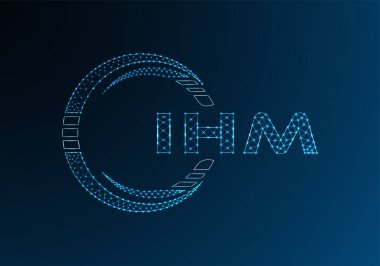 IHM düşük poli harfli logo vektör tasarımı. IHM düşük poli logo tasarımı. Düşük polyester logo.