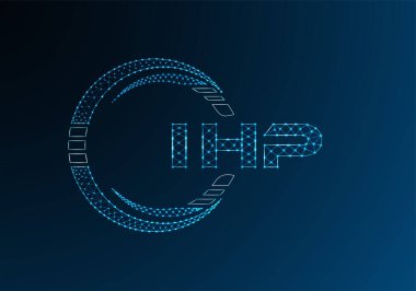 IHP düşük poli harfli logo vektör tasarımı. IHP düşük poli logo tasarımı. Düşük polyester logo.