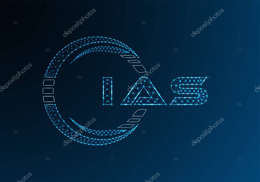 IAS low poly letter logo vector design. IAS lower poly logo design. Low poly logo.