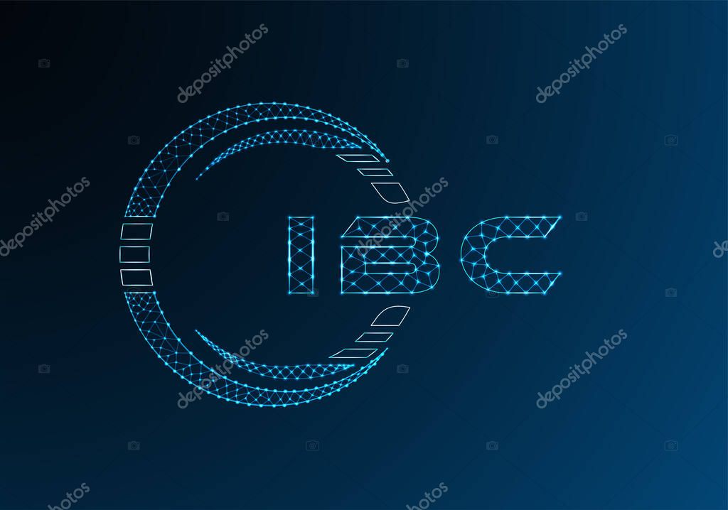 IBC low poly letter logo vector design. IBC lower poly logo design. Low poly logo.