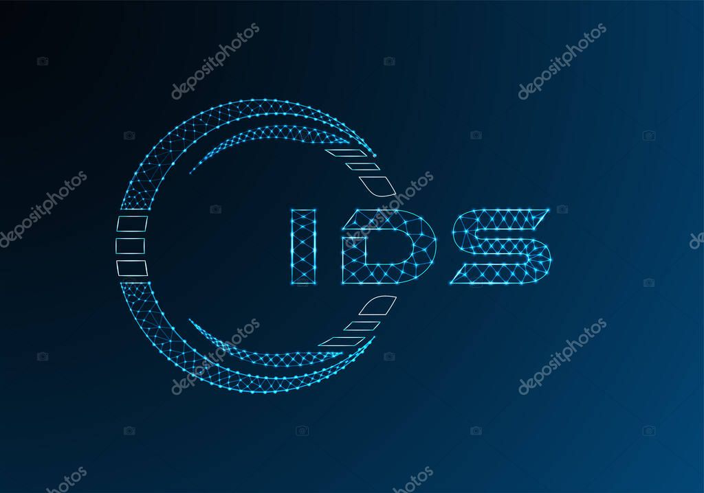 IDS low poly letter logo vector design. IDS lower poly logo design. Low poly logo.
