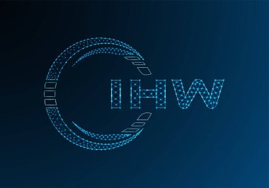 IHW düşük poli harfli logo vektör tasarımı. IHW düşük polyester logo tasarımı. Düşük polyester logo.